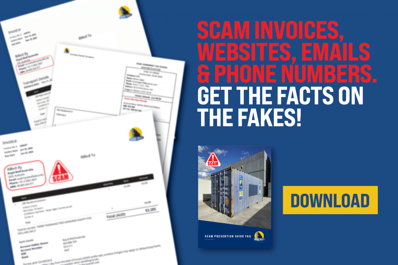 Scam Invoices, Websites, Emails and Phone Numbers. Get the facts on the fakes!